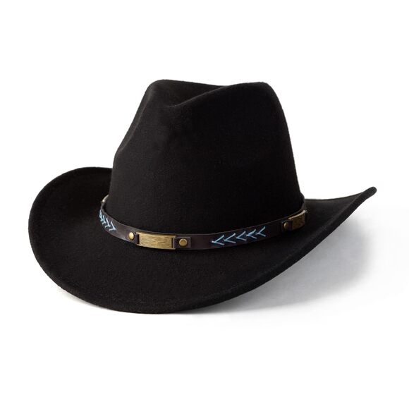 1843 Men Women Western Cowboy Hat Classic Roll Up Cowgirl Hats With Buckle main image 4